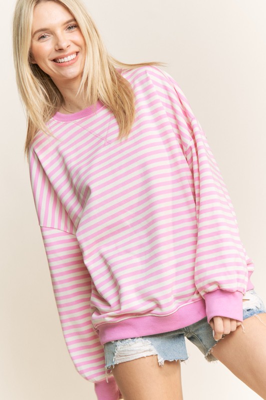 Curvy Chasing Stripes Pullover