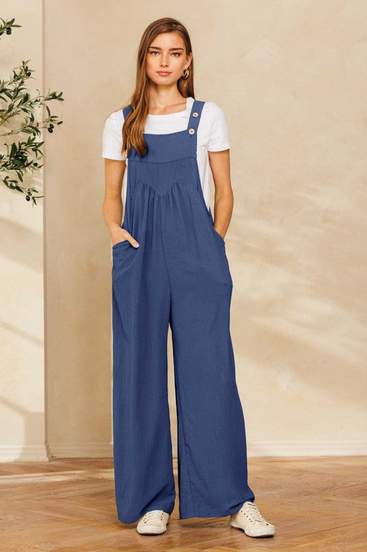 Bright Side Wide Leg Overalls