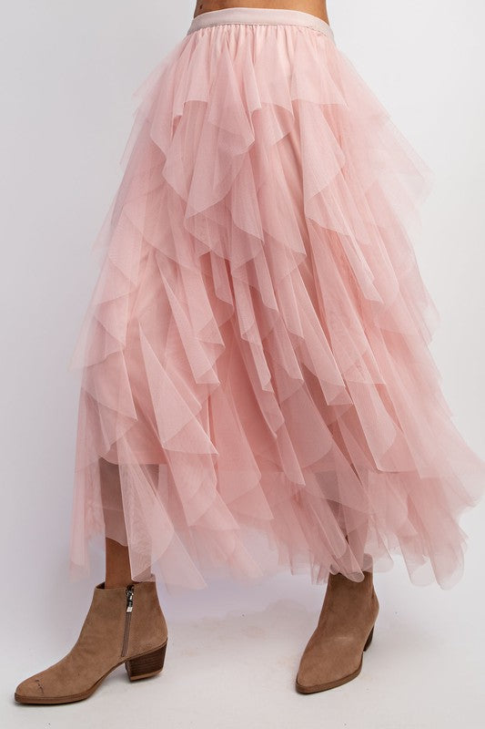 Curvy Cascading Layers Tulle Maxi Skirt