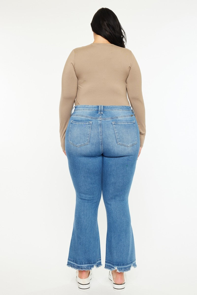 Curvy Olive High Rise Bootcut Jeans by Kan Can