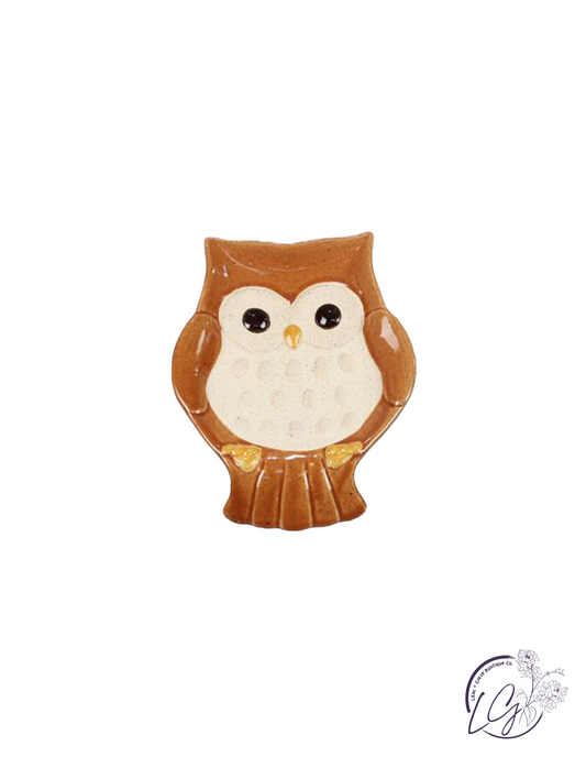 Stoneware Positive Vibes Owl Spoon Rest