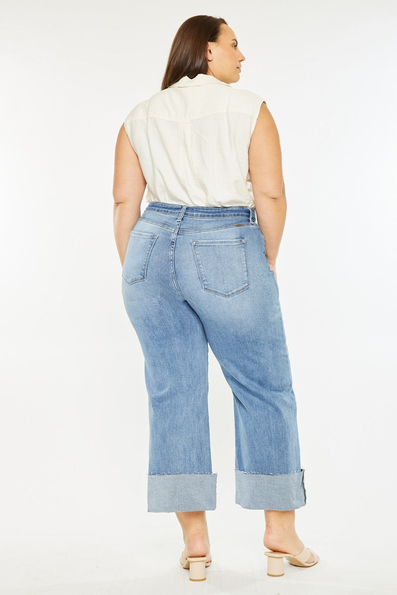 Curvy Juniper High Rise Wide Leg Jeans by Kan Can