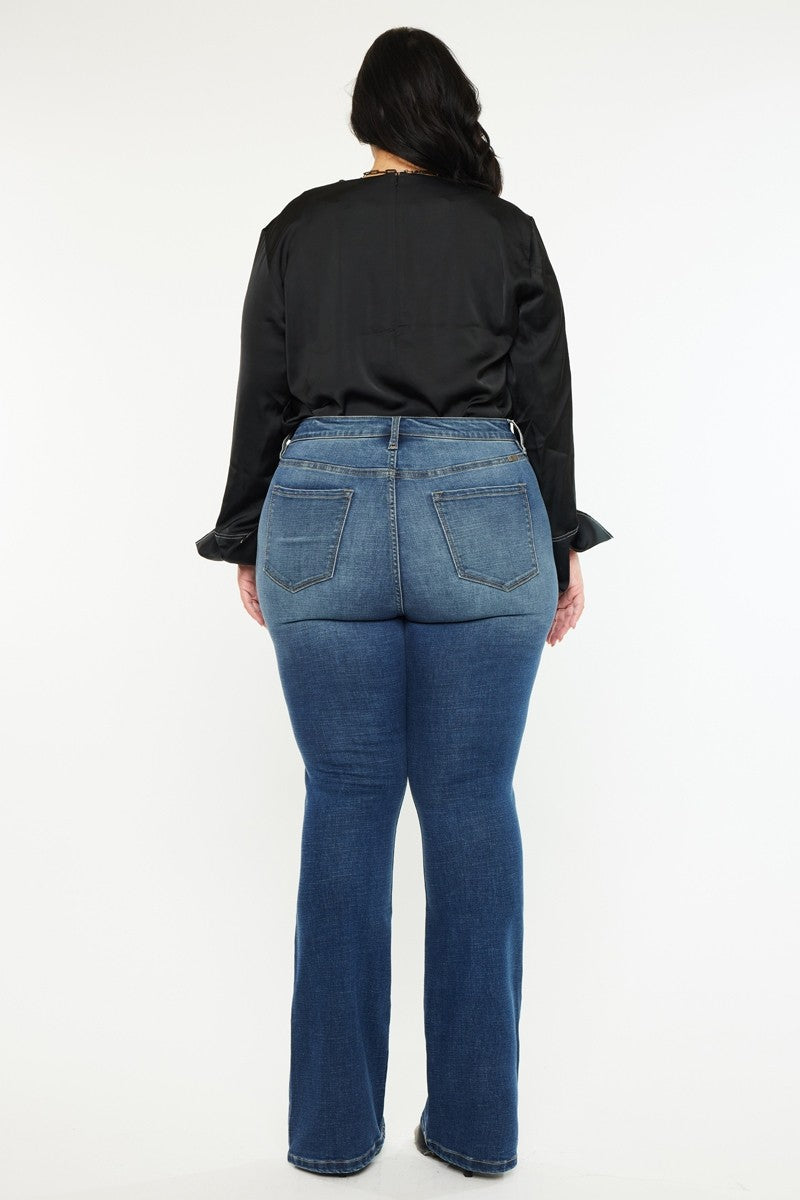 Curvy Aria High Rise Bootcut Jeans by Kan Can