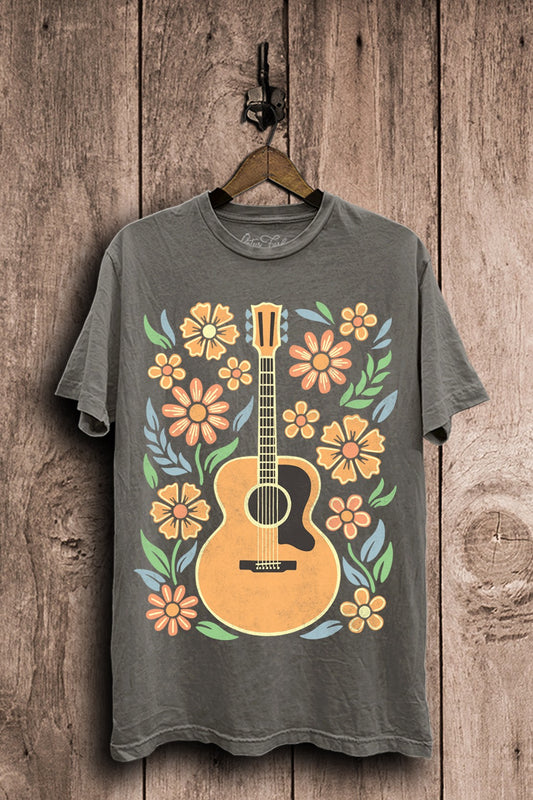 Curvy Peace Love Music Graphic Top