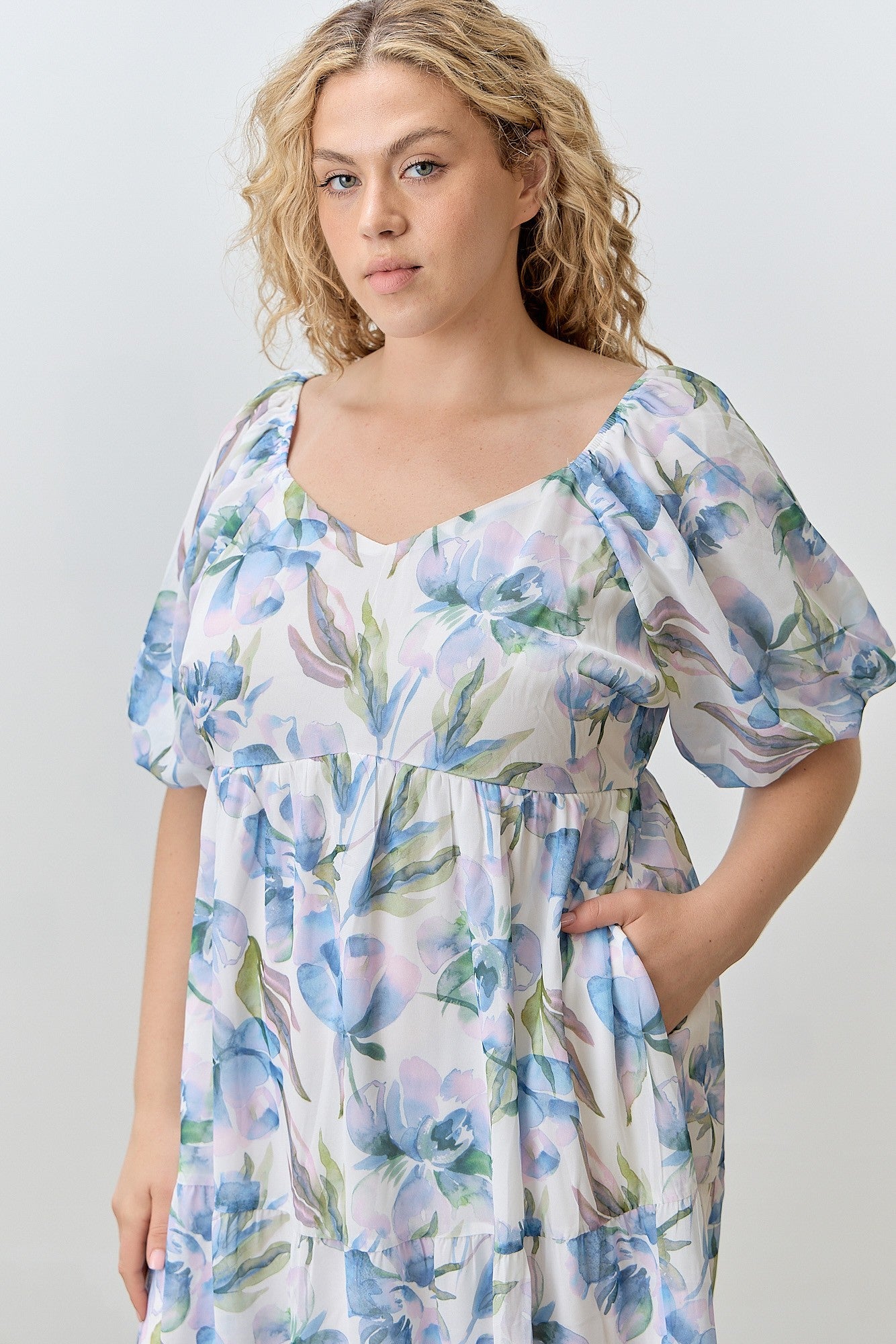 Curvy Caught in Drift Midi Dress Pink / 3XL