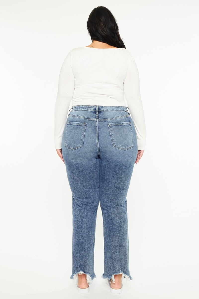 Curvy Willow High Rise Slim Straight Jeans by Kan Can
