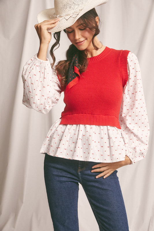 Darling Bow Layered Blouse