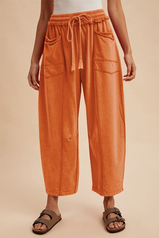 Washed Willow Barrel Leg Pants