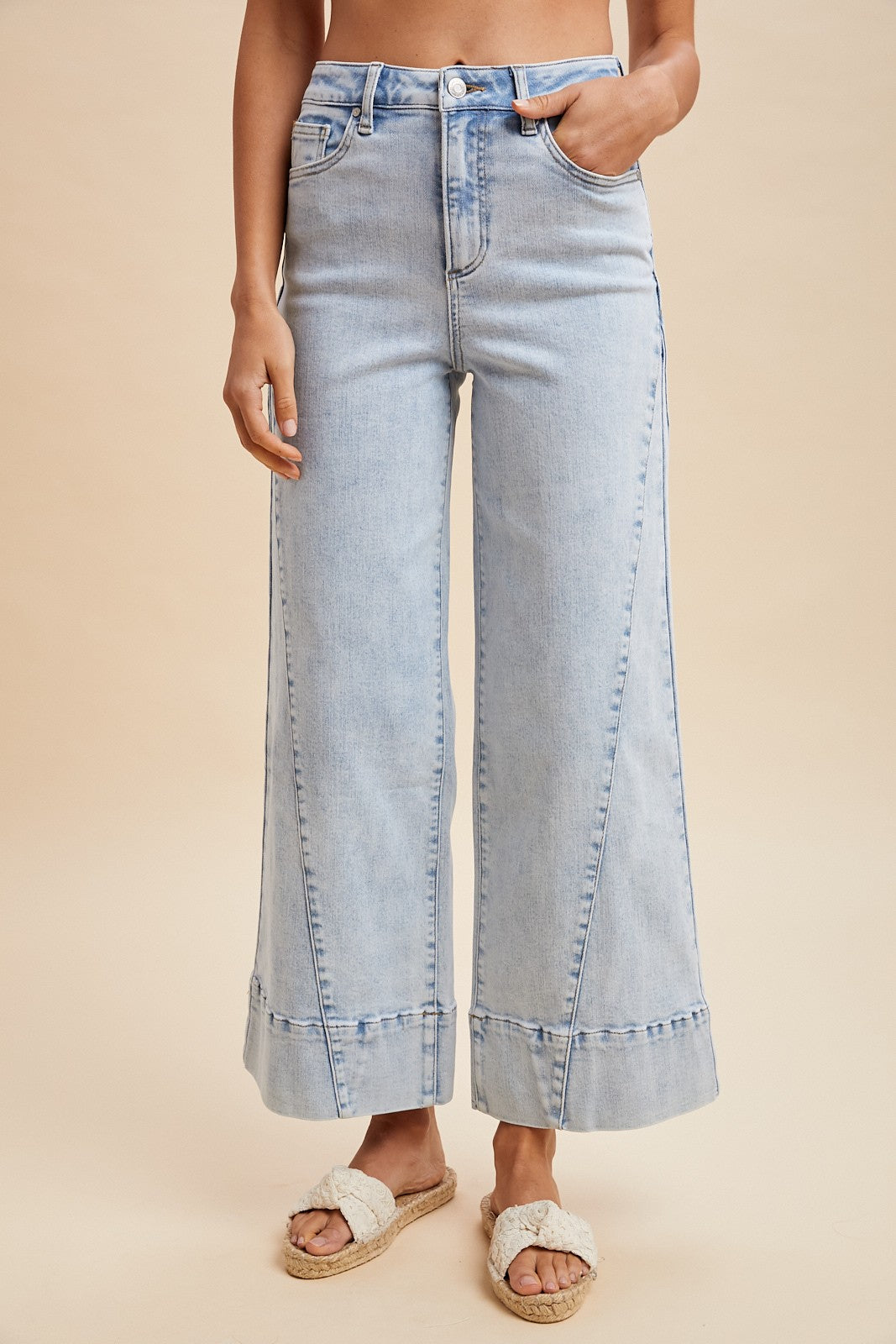 Harbor Line Cropped Flare Jeans