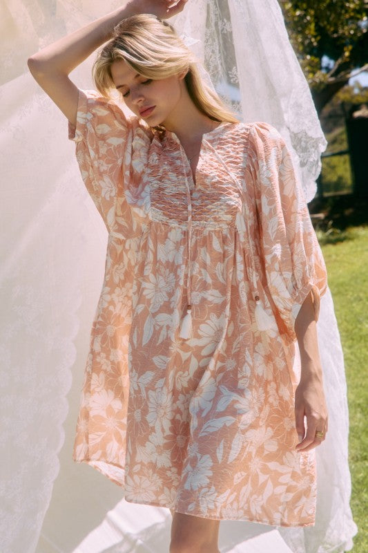 Apricot Meadows Mini Dress