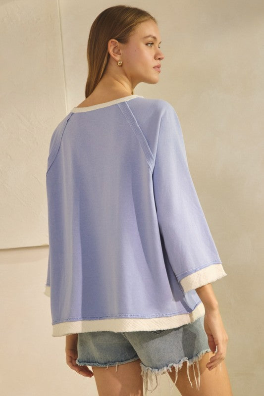Seabreeze Raglan Henley Top