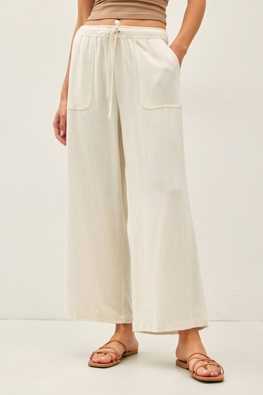 Sunwashed Linen Crop Pants