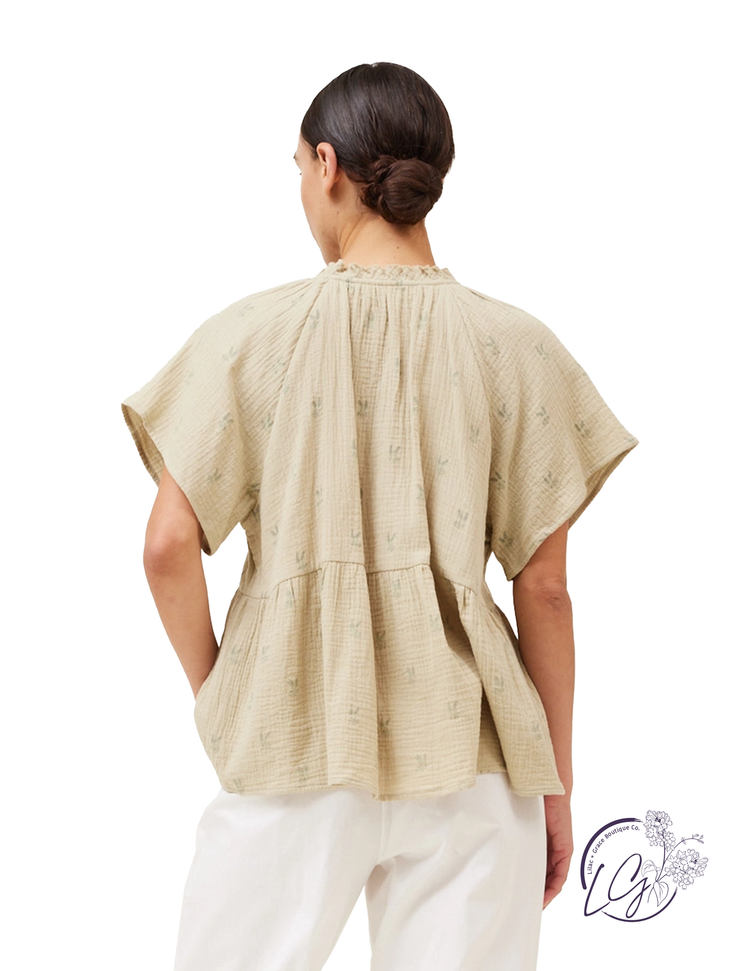 Birds And Blooms High Low Blouse