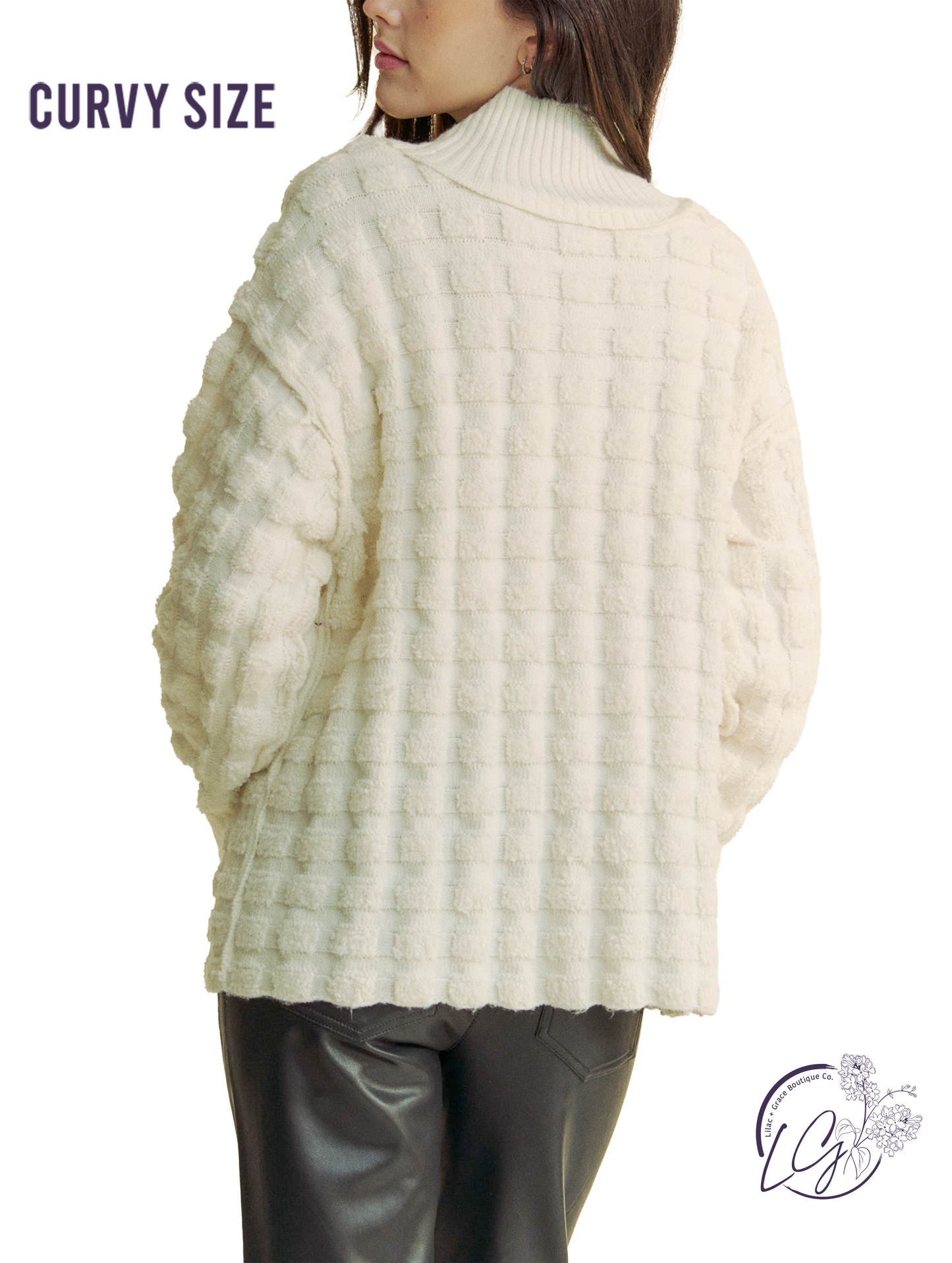 Curvy Quiet Corners Mock Neck Sweater