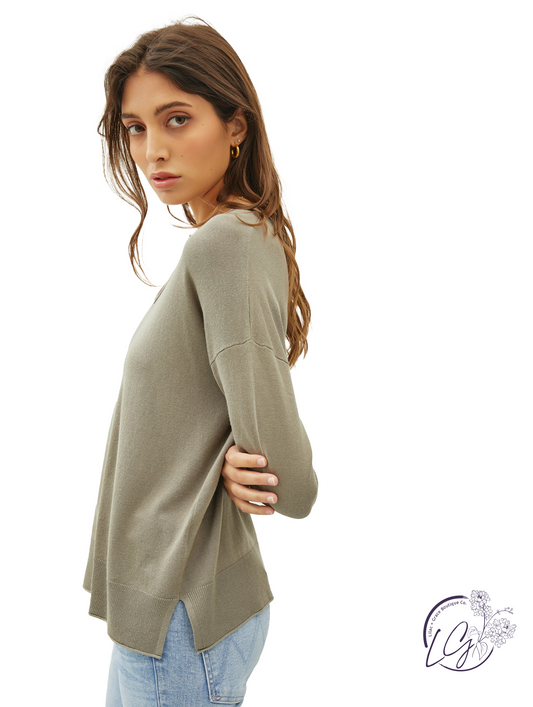 Keep Moving Forward V-Neck Sweater