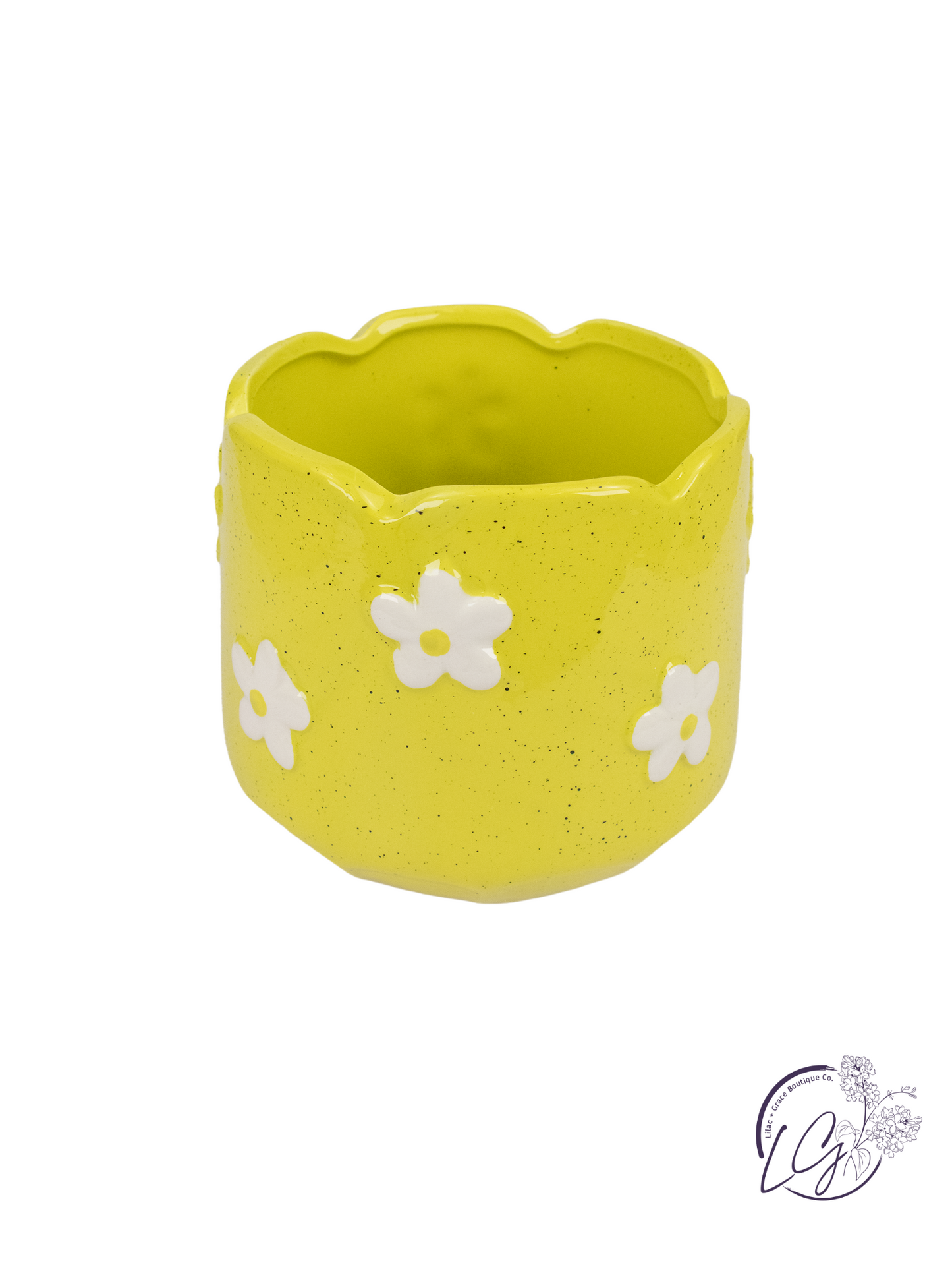 Petalware Ceramic Floral Planter with Drainage