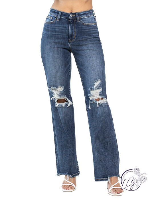 Jolene High Waist Distressed Straight by Judy Blue