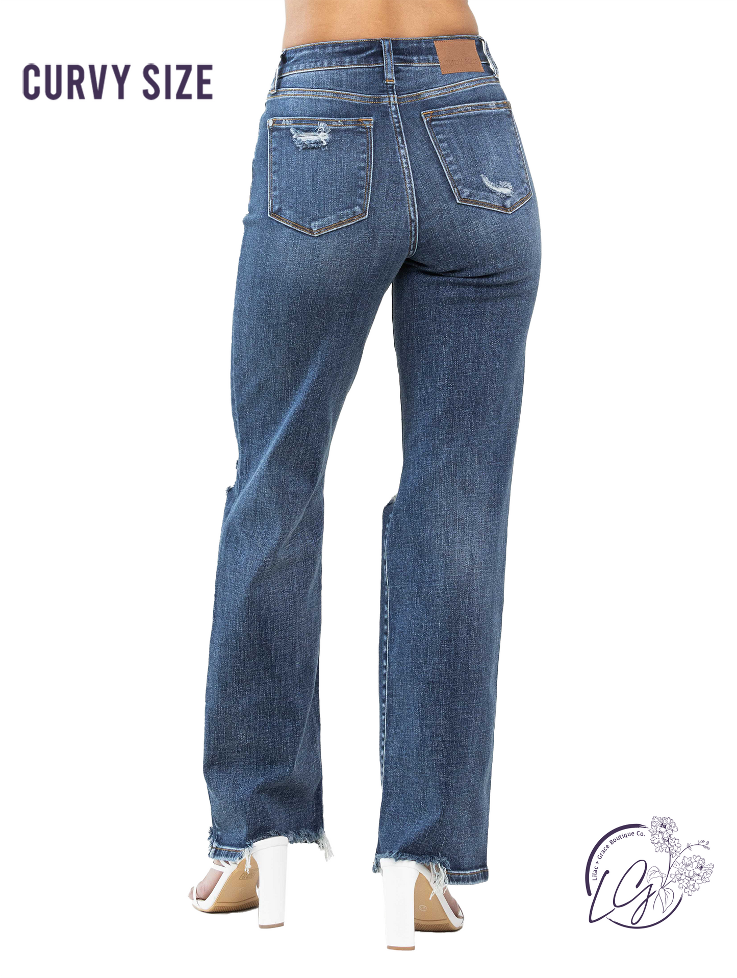 Curvy Jolene High Distressed Straight by Judy Blue