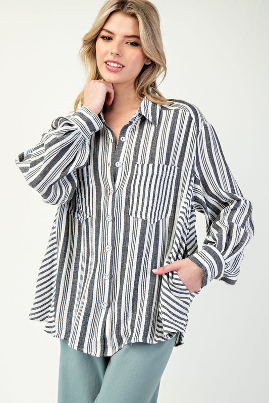 Line Up Button Up Shirt
