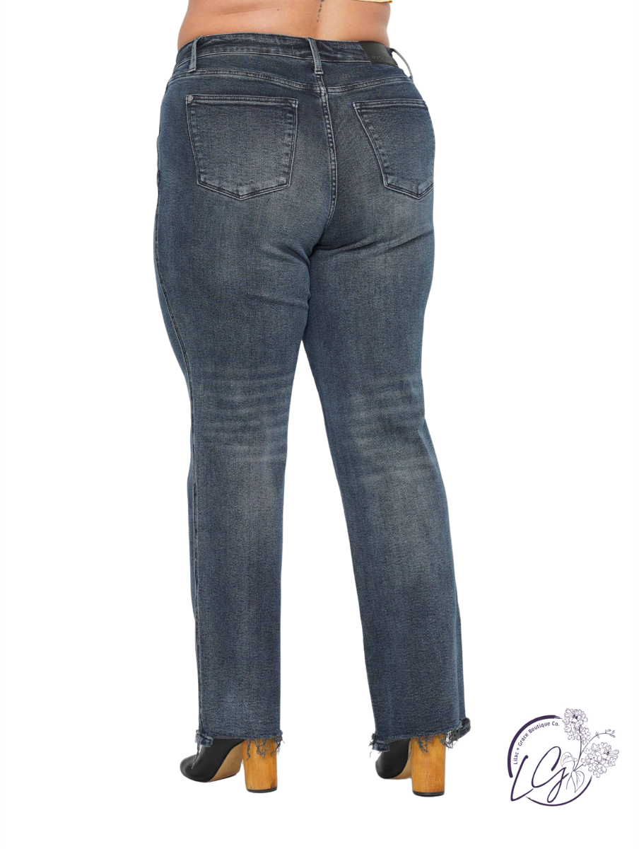 Curvy Rowan High-Rise Distressed Straight by Judy Blue