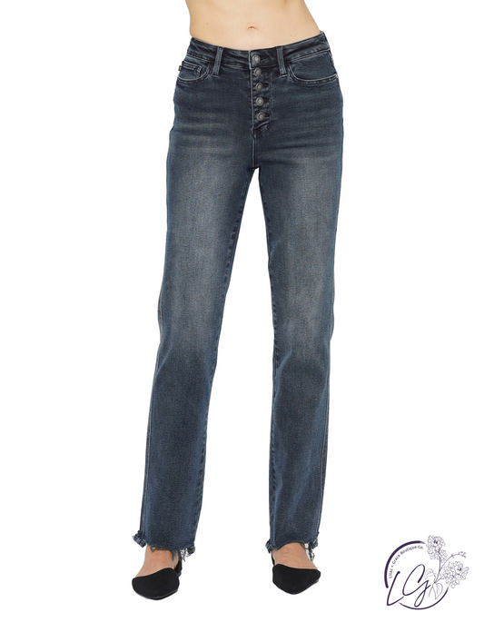 Rowan High-Rise Distressed Straight by Judy Blue