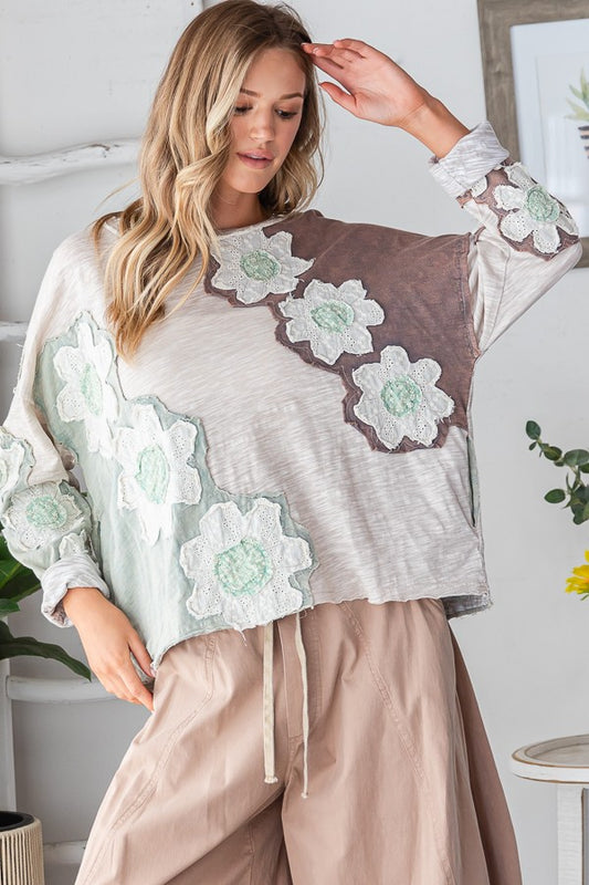 Rosewood Bloom Patchwork Top 🌸