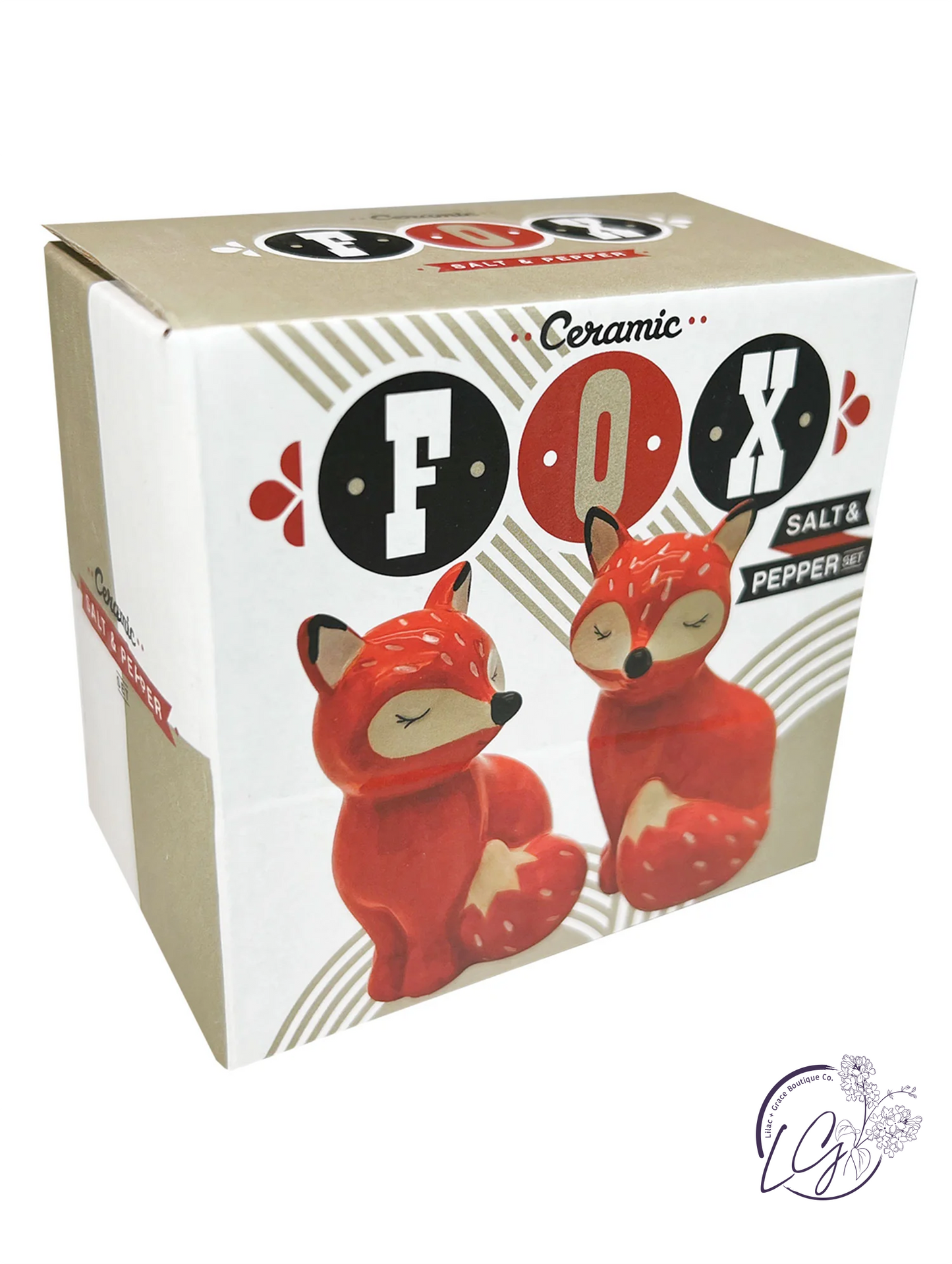 Fox Salt & Pepper Set, Ceramic