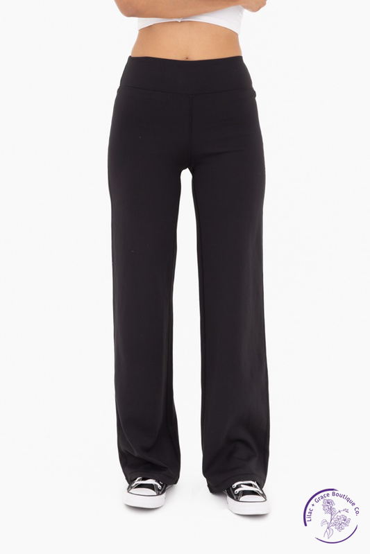 Jacquard Stripe Wide Leg Pant