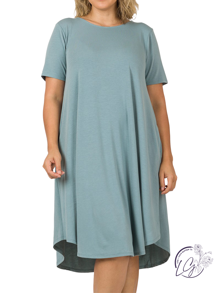 plus size grey t shirt dress Plus Size Midi T-Shirt Dress Tulle Hem Layered Detail Pluspreorder