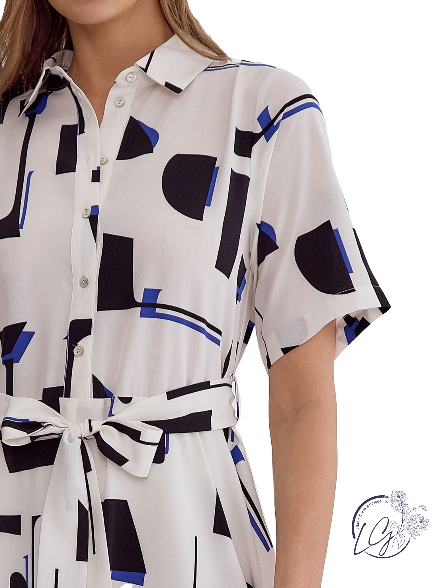 Lines of Light Midi Shirt Dress