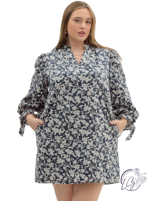 Curvy Ribbon Bound Mini Dress