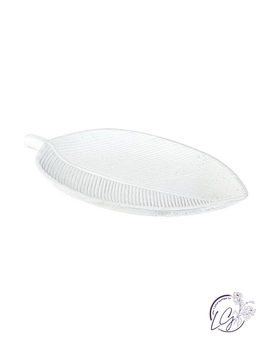 Matte White Leaf Decor