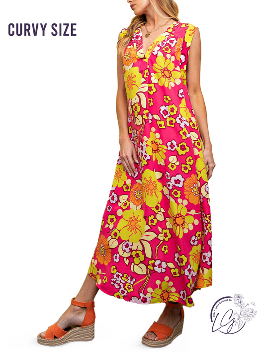 Curvy Retro Chic Maxi Dress