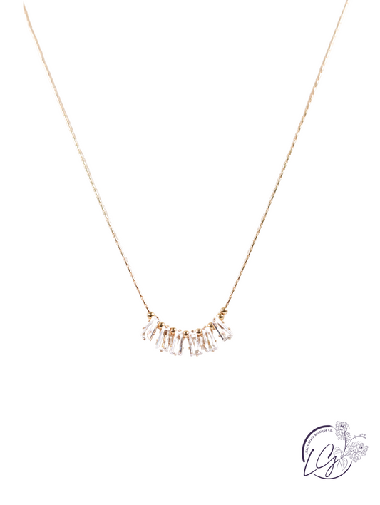 Dainty Crystal Bar Necklace