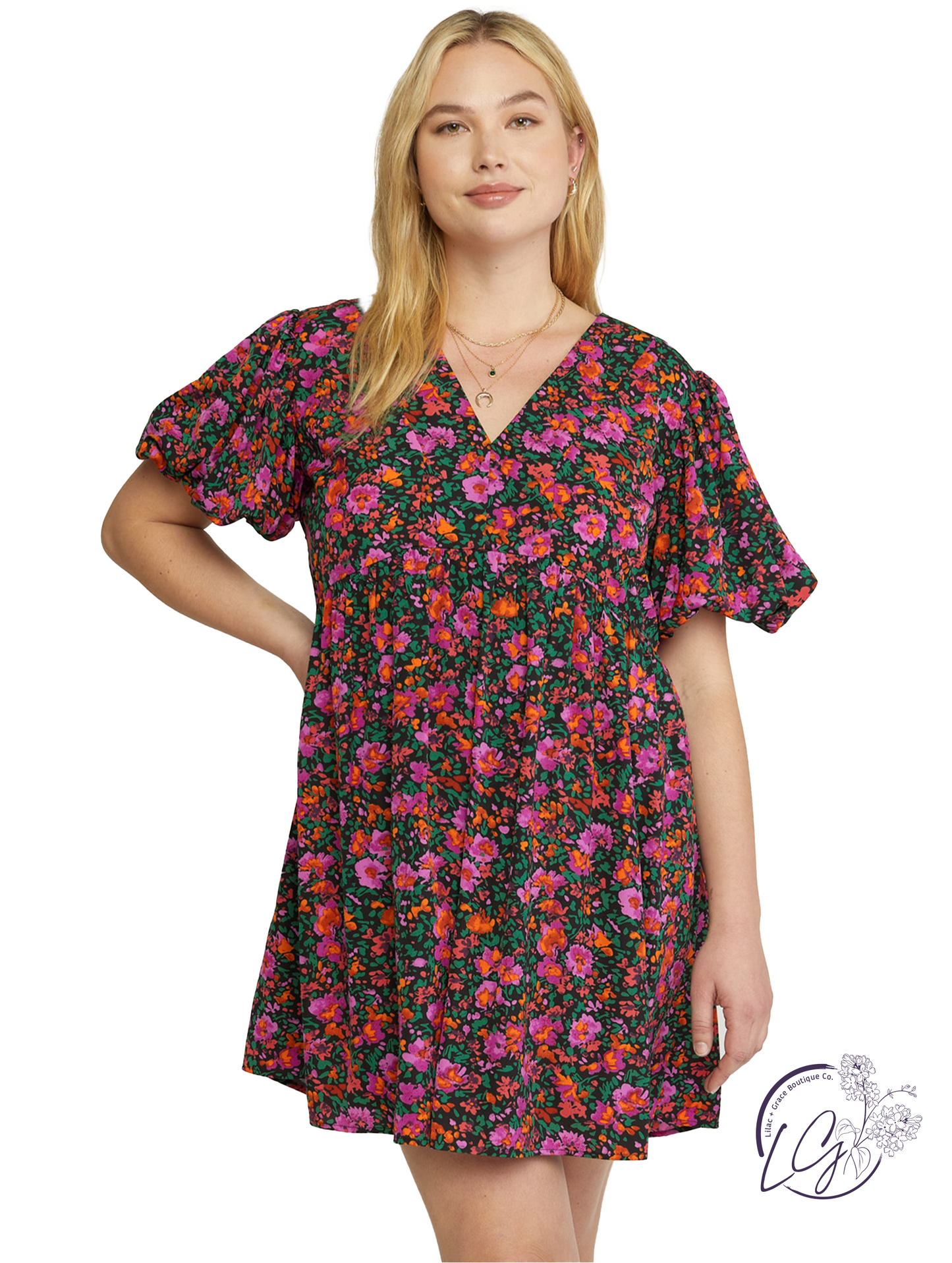 Curvy High Hopes Floral Dress