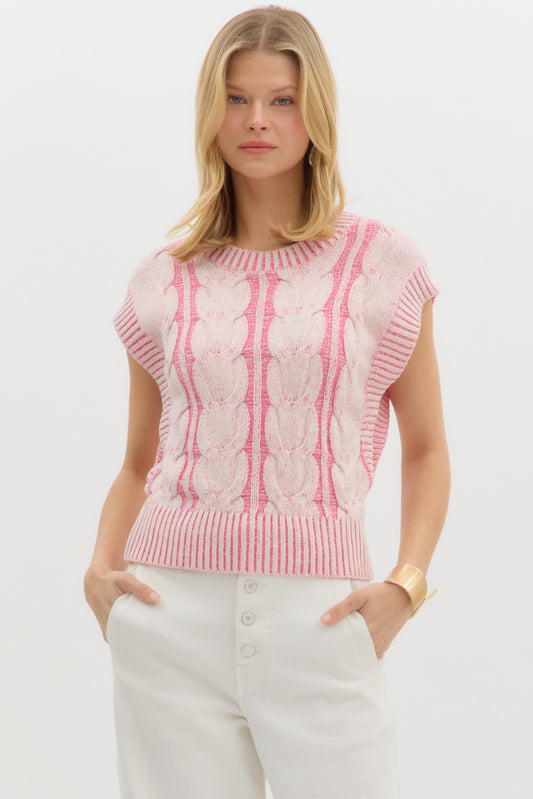 Brielle Cable Knit Sweater Vest