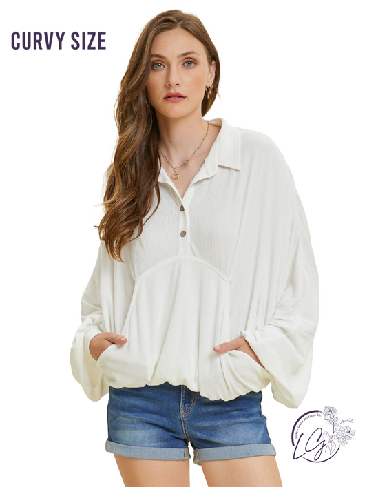Curvy Drift Away Dolman Pullover