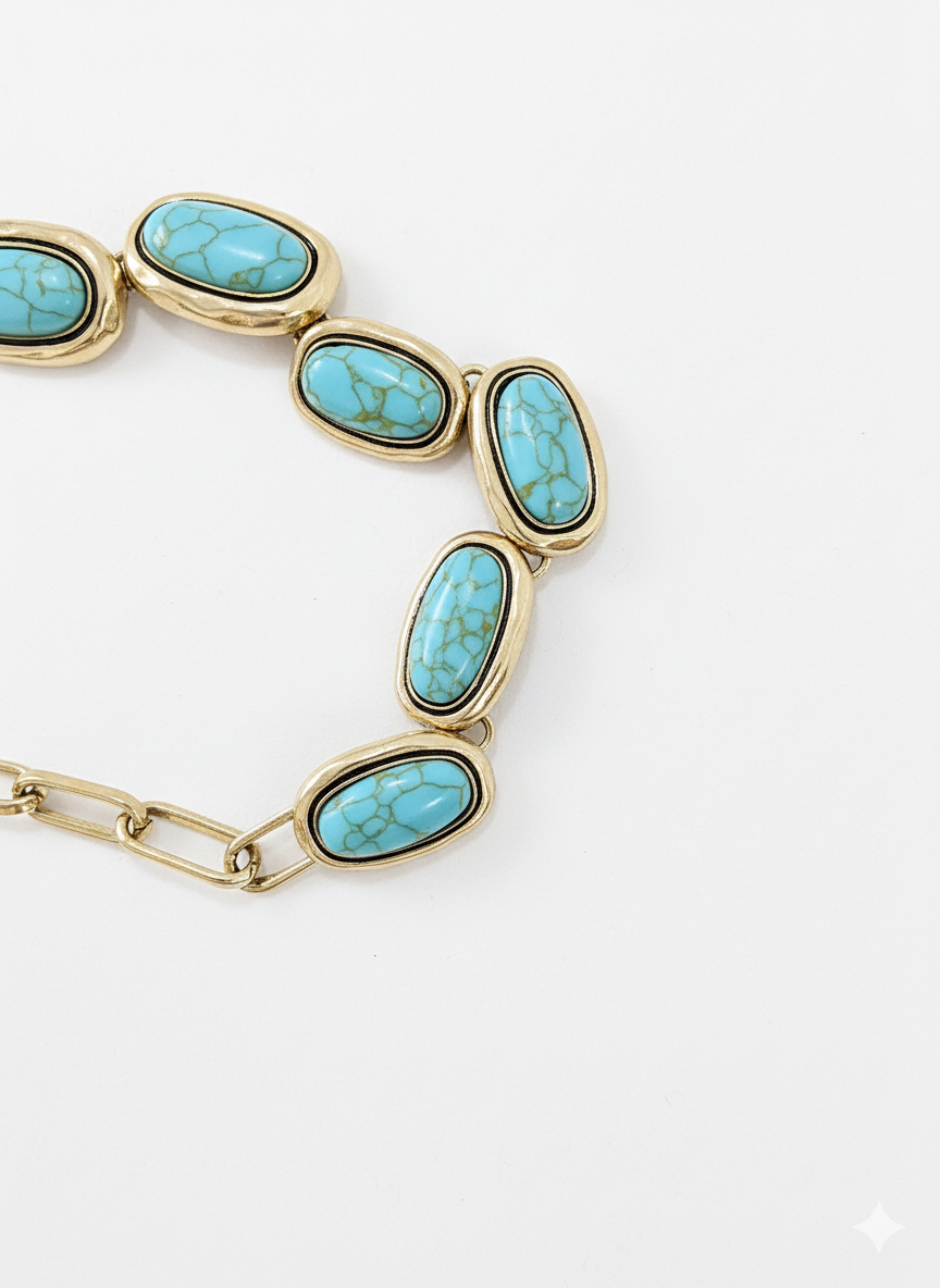 Golden Desert Turquoise Chain Belt
