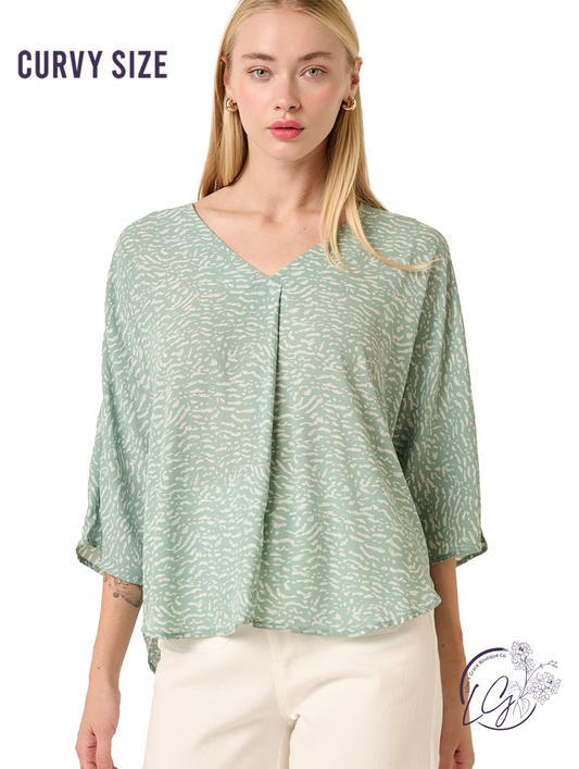 Curvy Space Dissolves Print Shirt