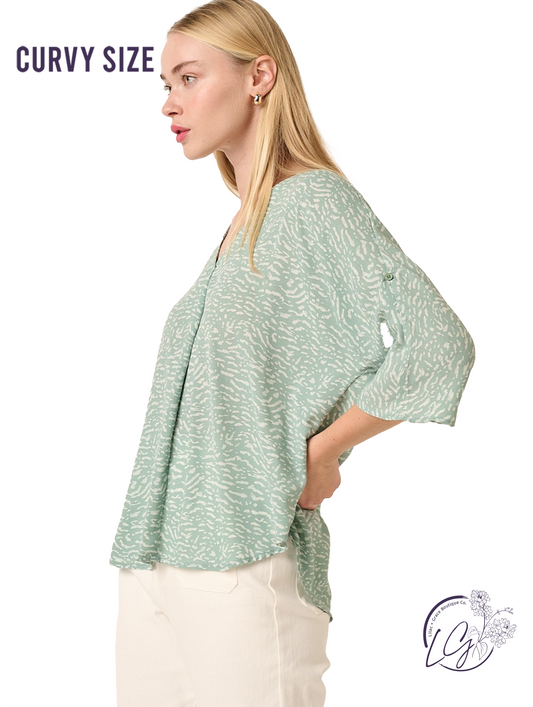 Curvy Space Dissolves Print Shirt