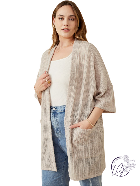 Curvy Ridgeway Textured Knit Kimono