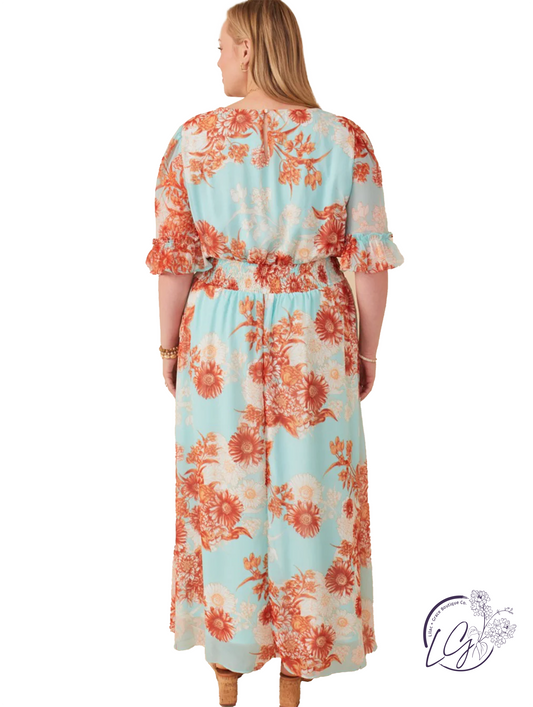 Curvy Endless Sky Chiffon Dress