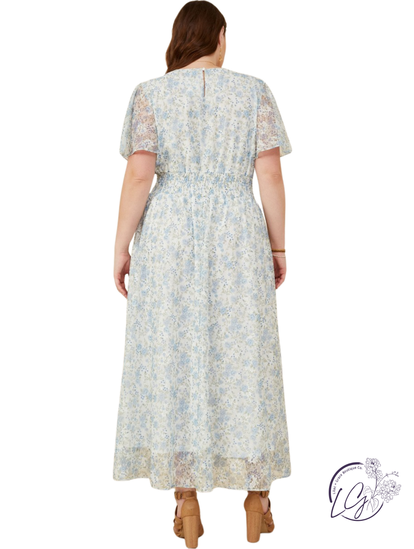 Curvy Gilded Garden Foil Dress