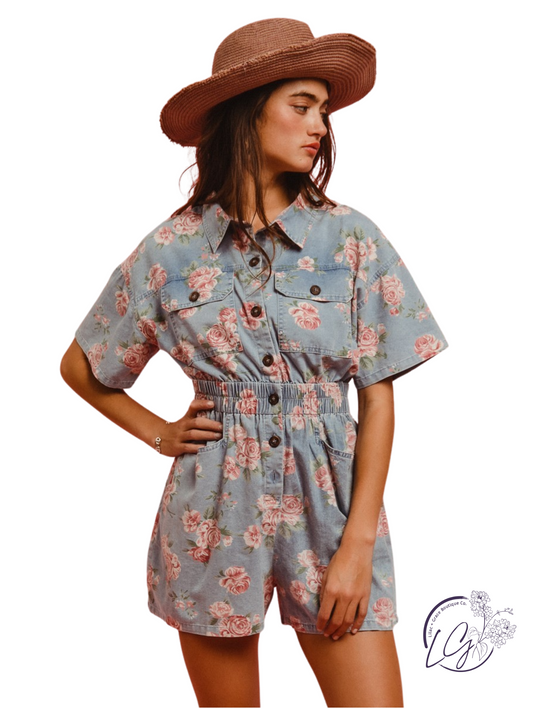 Mist Covers Print Romper