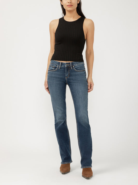 Sasha Mid Rise Slim Bootcut Non-Distressed Silver Jeans