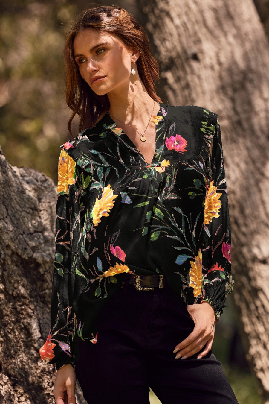 Curvy Painted Meadow Muse Top