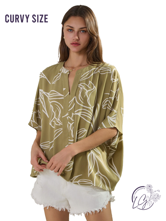 Curvy Trace the Wild Blouse