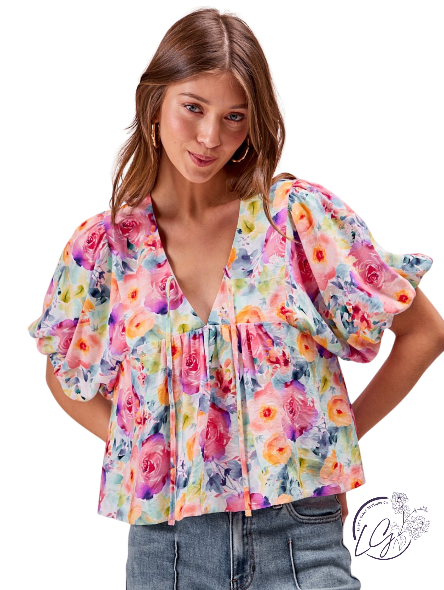 Sunset Balloon Sleeves Top