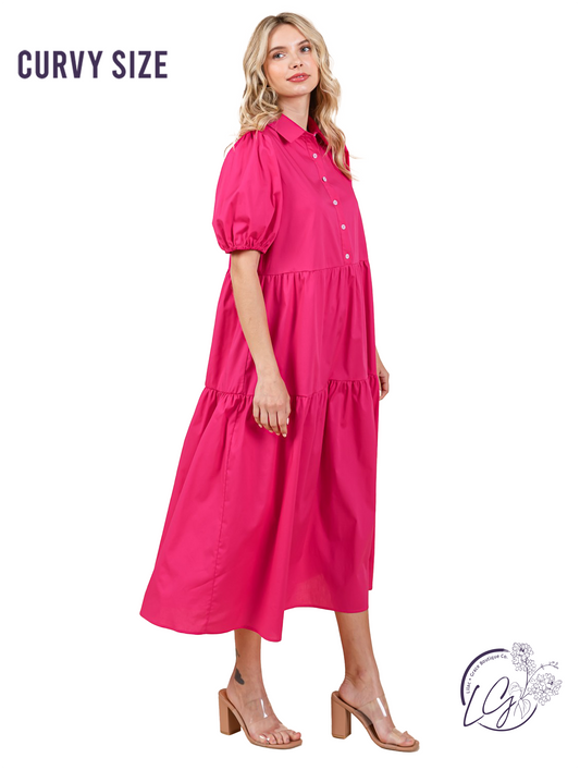 Curvy Flowing Freedom Midi Dress