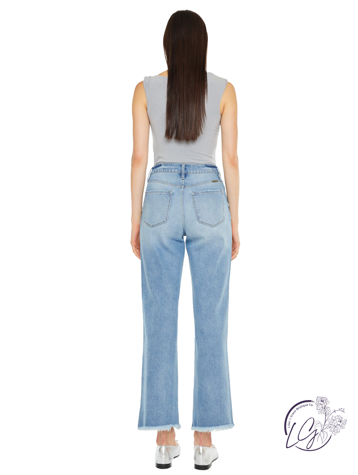 Sylvie High-Rise Slim Wide Leg Jeans by Kan Can